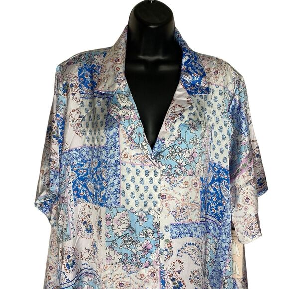 NWT Tamara H Blouse Womens 2X Floral Paisley Patchwork Tunic S/S Boho Cottage - Picture 5 of 13